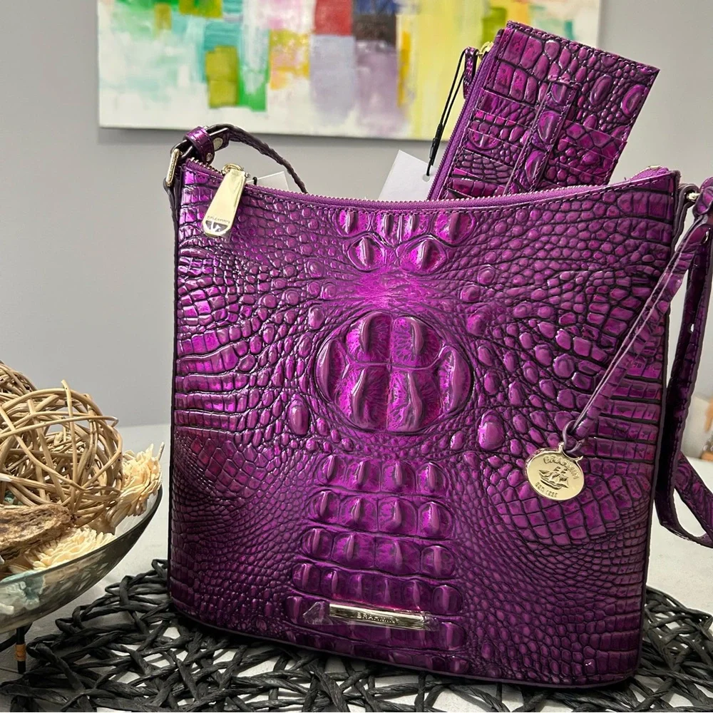🦄 💜 Brahmin Katie Purple Potion Crossbody and Credit Card Holder NWT